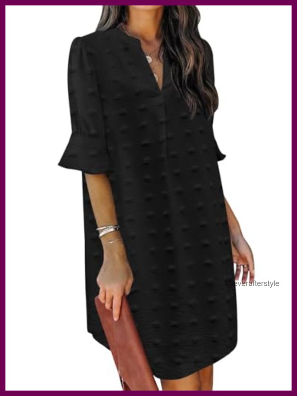 Womens V Neck Ruffle Short Sleeve Shift Dress Flowy Midi Casual Summer